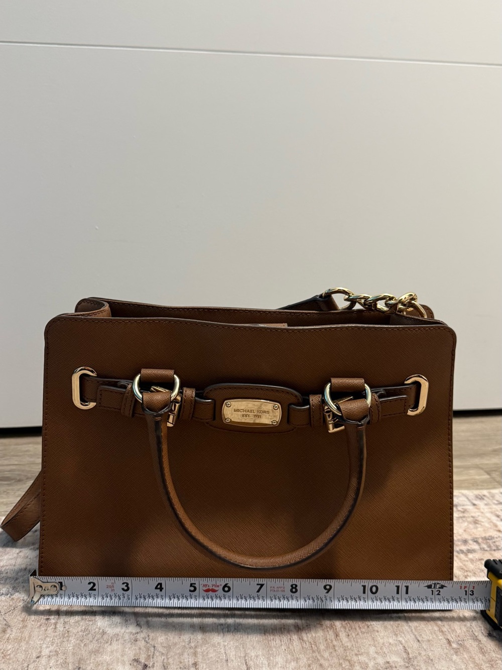 Michael Kors Brown Leather Top-Handle Satchel with Gold Hardware - Picture 7 of 11